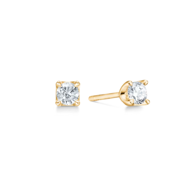 CROWN øreringe 14 kt. guld m. diamanter