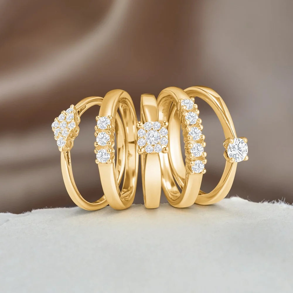 Siersbøl ring i 14 kt. guld med 0,15 ct. diamant W/SI