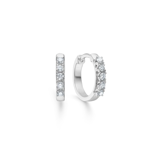 CROWN ALLIANCE øreringe i 14 kt. hvidguld m. diamanter