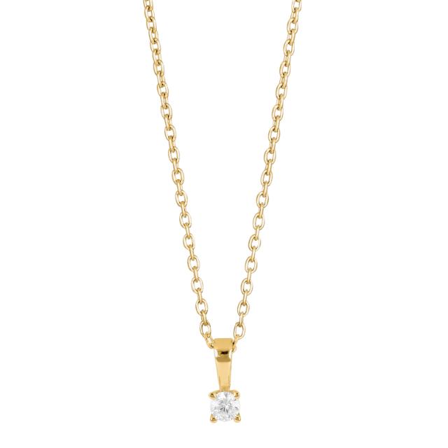 Forgyldt halskæde m/ Zirkonia