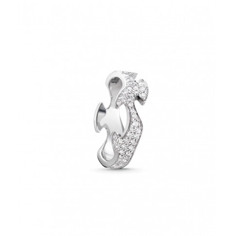 FUSION centerring - 18 kt. hvidguld med pavéfattede brillanter - Sct. Mathias Ure & Guld