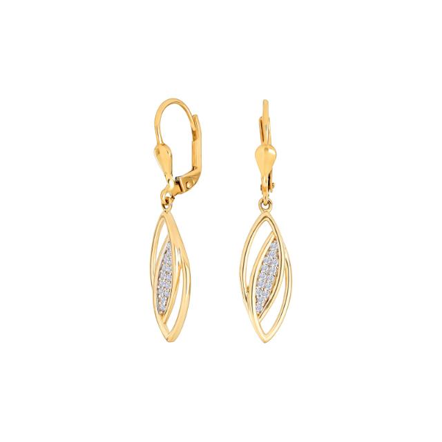 8 kt. guld ørehænger m. zirkonia