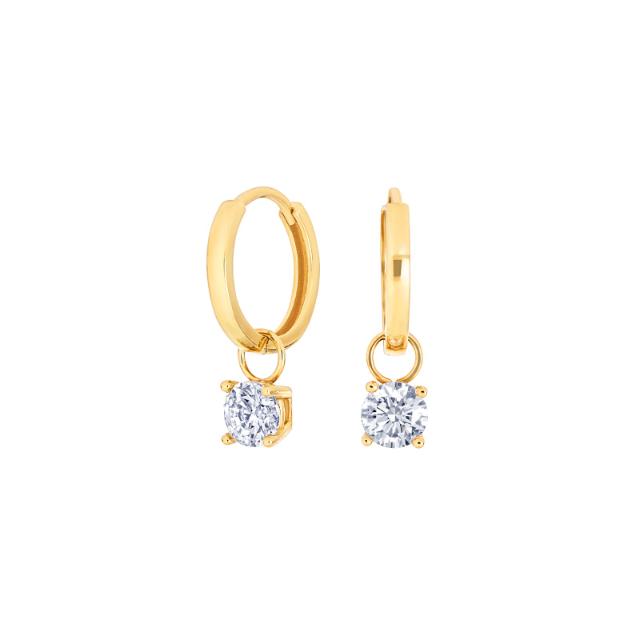 8 kt. guld creoler m. zirkonia