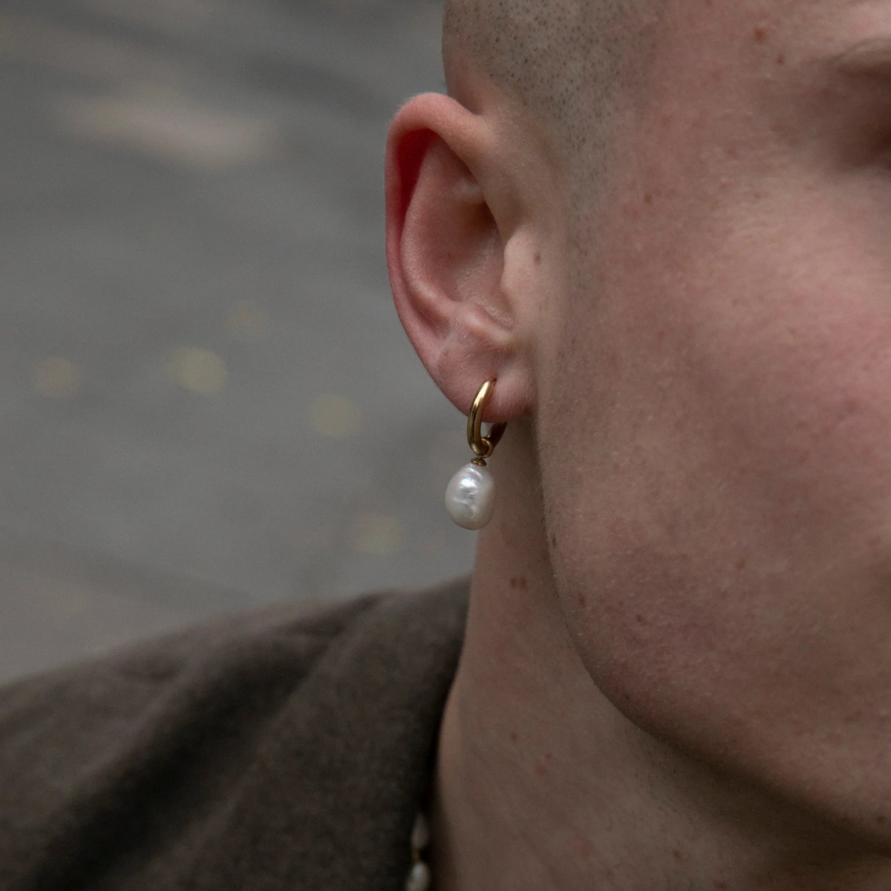 Øreringe med perler Stål