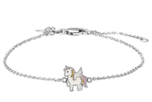 Rhodineret sølv armbånd, med enhjørning - Sct. Mathias Ure & Guld
