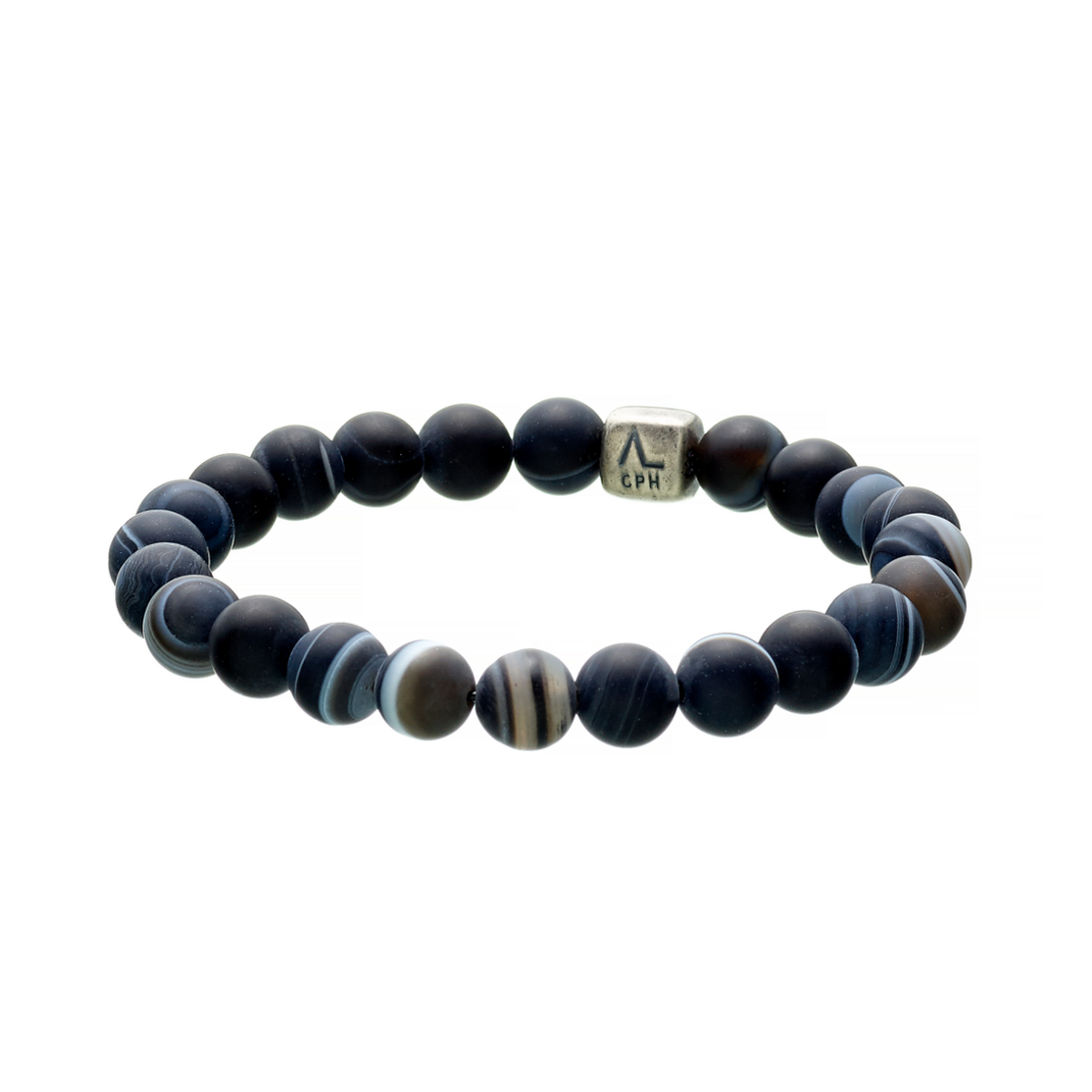 Colorup Striped Agate 8mm - Sct. Mathias Ure & Guld